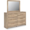 image:imageSignature Design by Ashley Prandefort 6Drawer Dresser and Mirror Tan