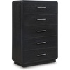 image:imageSignature Design by Ashley Rowanbeck Dresser Black Wood 7 Drawer Chest for Bedroom Hardwood Solids and Ash Veneer Contemporary Storage for Master Suites Black 64 W5 Drawer Chest