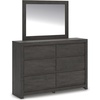 image:imageSignature Design by Ashley Rustic 6 Drawer Dresser with Mirror WhitewashCharcoal