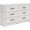 image:imageSignature Design by Ashley Rustic 6 Drawer Dresser with Mirror WhitewashWhite