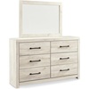 image:imageSignature Design by Ashley Rustic 6 Drawer Dresser with Mirror WhitewashWhitewash