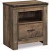 image:imageSignature Design by Ashley Trinell Nightstand with Charging StationBrown Plank