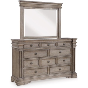 image:imageSignature Design by Ashley 6Drawer Black Dresser with Mirror for BedroomLight Grayish Brown