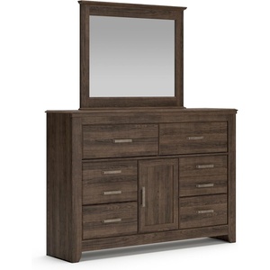 image:imageSignature Design by Ashley 6Drawer Black Dresser with Mirror for BedroomNatural Brown