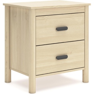 image:imageSignature Design by Ashley Bedside Table Nightstand Scalloped 2 DrawersBeige