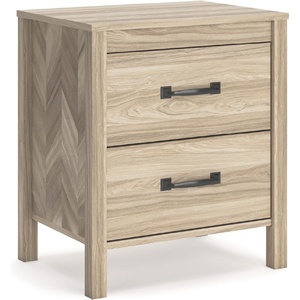 image:imageSignature Design by Ashley Bedside Table Nightstand Scalloped 2 DrawersNatural