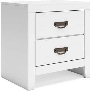 image:imageSignature Design by Ashley Chalanna White Glam Nightstand LED Lighting and USB Charging Modern Bedside Table 2 Drawer Storage for Bedroom 2763 W Bright WhiteWhite