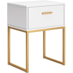 image:imageSignature Design by Ashley Deanlow 1Drawer Nightstand BrownWhite  Gold