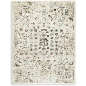 image:imageSignature Design by Ashley Flynnwick 5x7 Shag Rug Geometric Colorblock CreamPinkGray Stain Resistant Contemporary Polypropylene Area Rug for Living Room and Bedroom 53 W x 71 DIvoryBrownTeal