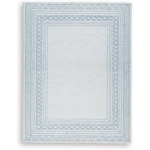 image:imageSignature Design by Ashley Flynnwick 5x7 Shag Rug Geometric Colorblock CreamPinkGray Stain Resistant Contemporary Polypropylene Area Rug for Living Room and Bedroom 53 W x 71 DBlueIvoryGray