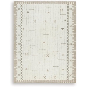 image:imageSignature Design by Ashley Flynnwick 5x7 Shag Rug Geometric Colorblock CreamPinkGray Stain Resistant Contemporary Polypropylene Area Rug for Living Room and Bedroom 53 W x 71 DCreamBrownTaupe