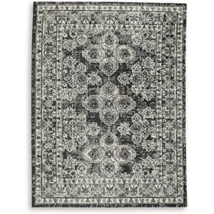 image:imageSignature Design by Ashley Flynnwick 5x7 Shag Rug Geometric Colorblock CreamPinkGray Stain Resistant Contemporary Polypropylene Area Rug for Living Room and Bedroom 53 W x 71 DBlackGrayIvory