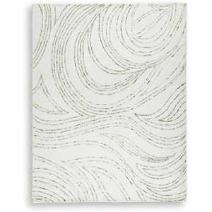image:imageSignature Design by Ashley Flynnwick 5x7 Shag Rug Geometric Colorblock CreamPinkGray Stain Resistant Contemporary Polypropylene Area Rug for Living Room and Bedroom 53 W x 71 DIvoryGreenBrown