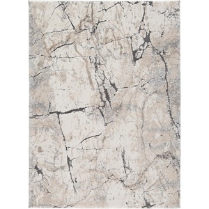 image:imageSignature Design by Ashley Flynnwick 5x7 Shag Rug Geometric Colorblock CreamPinkGray Stain Resistant Contemporary Polypropylene Area Rug for Living Room and Bedroom 53 W x 71 DWhite and Gray Marble