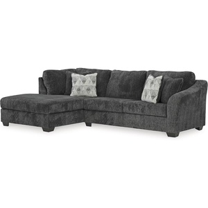 image:imageSignature Design by Ashley LShape Sleeper Sectional with Chaise GrayDark Gray