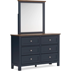 image:imageSignature Design by Ashley Landocken 4 Drawer Tall Blue Dresser for BedroomDresser and Mirror
