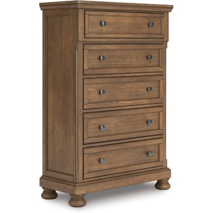 image:imageSignature Design by Ashley Lettner Dresser for Bedroom 7 Drawer Burnished Gray Chest 65Inch Wide Traditional Style Hidden Storage for Small Valuables Light GrayMedium Brown