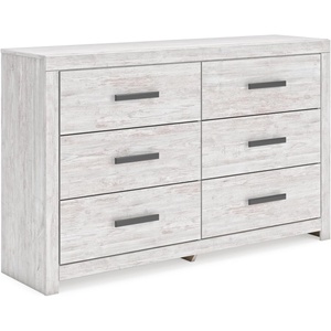 image:imageSignature Design by Ashley Rustic 6 Drawer Dresser with Mirror WhitewashWhite