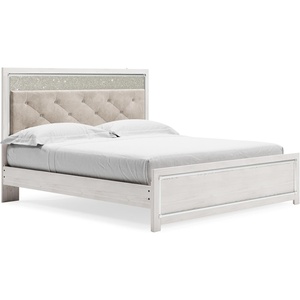 image:imageSignature Design by Ashley White 6 Drawer Dresser with MirrorKing Panel Bedwith Rails