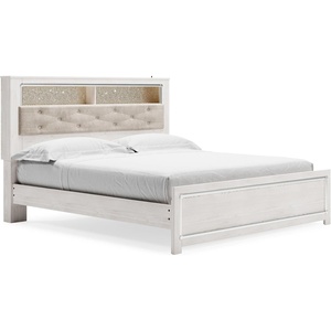image:imageSignature Design by Ashley White 6 Drawer Dresser with MirrorKing Panel Bookcase Bed with Roll Slats