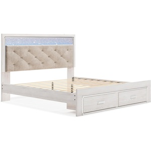 image:imageSignature Design by Ashley White 6 Drawer Dresser with MirrorKing Panel Storage Bed