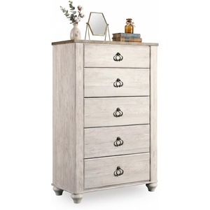 image:imageSignature Design by Ashley Willowton White Bedroom Dresser Sliding Door5 Drawer Dresser