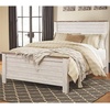 image:imageAshley Furniture Willowton 65 W x 87 D Farmhouse Wood Queen Sized Panel Bed in Whitewash FinishQueen