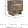 image:imageSignature Design by Ashley 2 Drawer Grey Nightstand Charcoal PrendoneaBrown