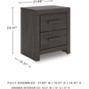 image:imageSignature Design by Ashley 2 Drawer Grey Nightstand Charcoal PrendoneaCharcoal