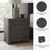 image:imageSignature Design by Ashley 2 Drawer Grey Nightstand Charcoal PrendoneaCharcoal