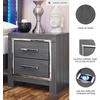 image:imageSignature Design by Ashley 2 Drawer Grey Nightstand Charcoal PrendoneaGrey