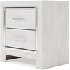 image:imageSignature Design by Ashley 2 Drawer Grey Nightstand Charcoal PrendoneaWhite