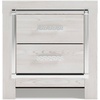 image:imageSignature Design by Ashley 2 Drawer Grey Nightstand Charcoal PrendoneaWhite