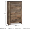 image:imageSignature Design by Ashley 5 Drawer Chest of DrawersBrown Plank