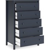 image:imageSignature Design by Ashley 5Drawer Chest of Drawers Tall Navy Blue5 Drawer Chest