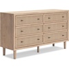 image:imageSignature Design by Ashley 6 Drawer Bedroom Dresser Light Oak CieldenLight Brown