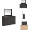 image:imageSignature Design by Ashley 6 Drawer Bedroom Dresser with Mirror CharcoalBlack