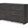 image:imageSignature Design by Ashley 6 Drawer Bedroom Dresser with Mirror CharcoalBlack