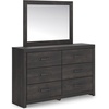 image:imageSignature Design by Ashley 6 Drawer Bedroom Dresser with Mirror CharcoalBlack