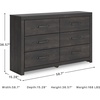 image:imageSignature Design by Ashley 6 Drawer Bedroom Dresser with Mirror CharcoalBlack