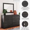 image:imageSignature Design by Ashley 6 Drawer Bedroom Dresser with Mirror CharcoalBlack