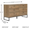 image:imageSignature Design by Ashley 6 Drawer Dresser for Bedroom Light Natural OakBrownBlack