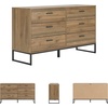 image:imageSignature Design by Ashley 6 Drawer Dresser for Bedroom Light Natural OakBrownBlack