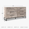 image:imageSignature Design by Ashley 6 Drawer Dresser for Bedroom Light Natural OakWhitewashBlack