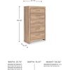 image:imageSignature Design by Ashley 6 Drawer Dresser for Bedroom Light Oak FinishChest of Drawers