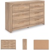 image:imageSignature Design by Ashley 6 Drawer Dresser for Bedroom Light Oak FinishDresser
