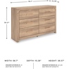 image:imageSignature Design by Ashley 6 Drawer Dresser for Bedroom Light Oak FinishDresser