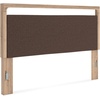 image:imageSignature Design by Ashley 6 Drawer Dresser for Bedroom Light Oak FinishKing Upholstered Panel Headboard