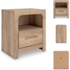 image:imageSignature Design by Ashley 6 Drawer Dresser for Bedroom Light Oak FinishNightstand