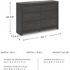 image:imageSignature Design by Ashley 6Drawer Bedroom Dresser Whitewash PaxberryCharcoal